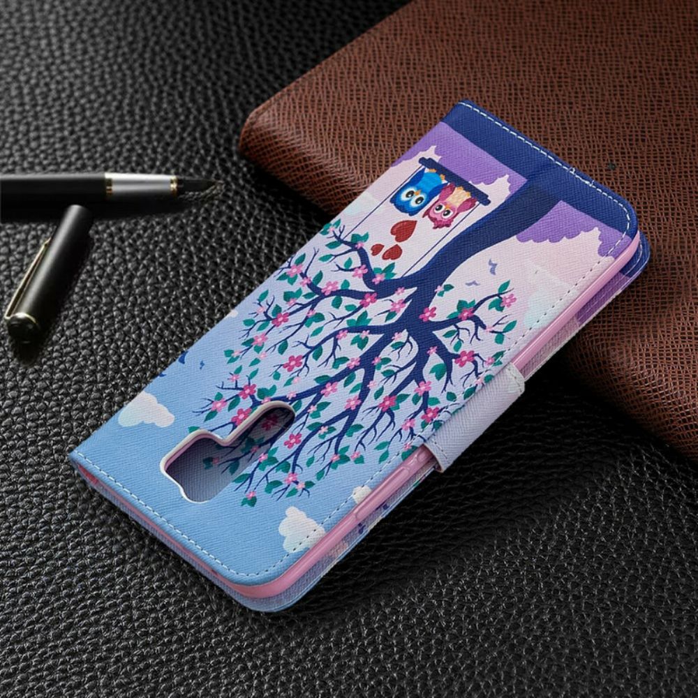Flip Case Für Xiaomi Redmi 9 Eulen Auf Der Schaukel