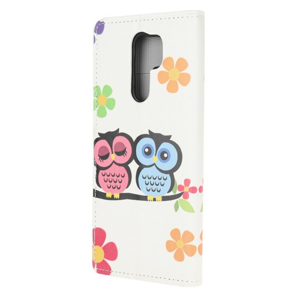 Flip Case Für Xiaomi Redmi 9 Eulenpaar