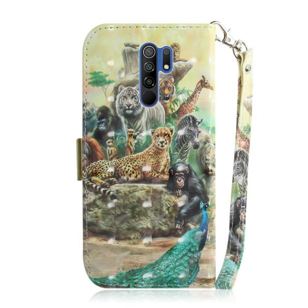 Flip Case Für Xiaomi Redmi 9 Mit Kordel Tanga-safaritiere