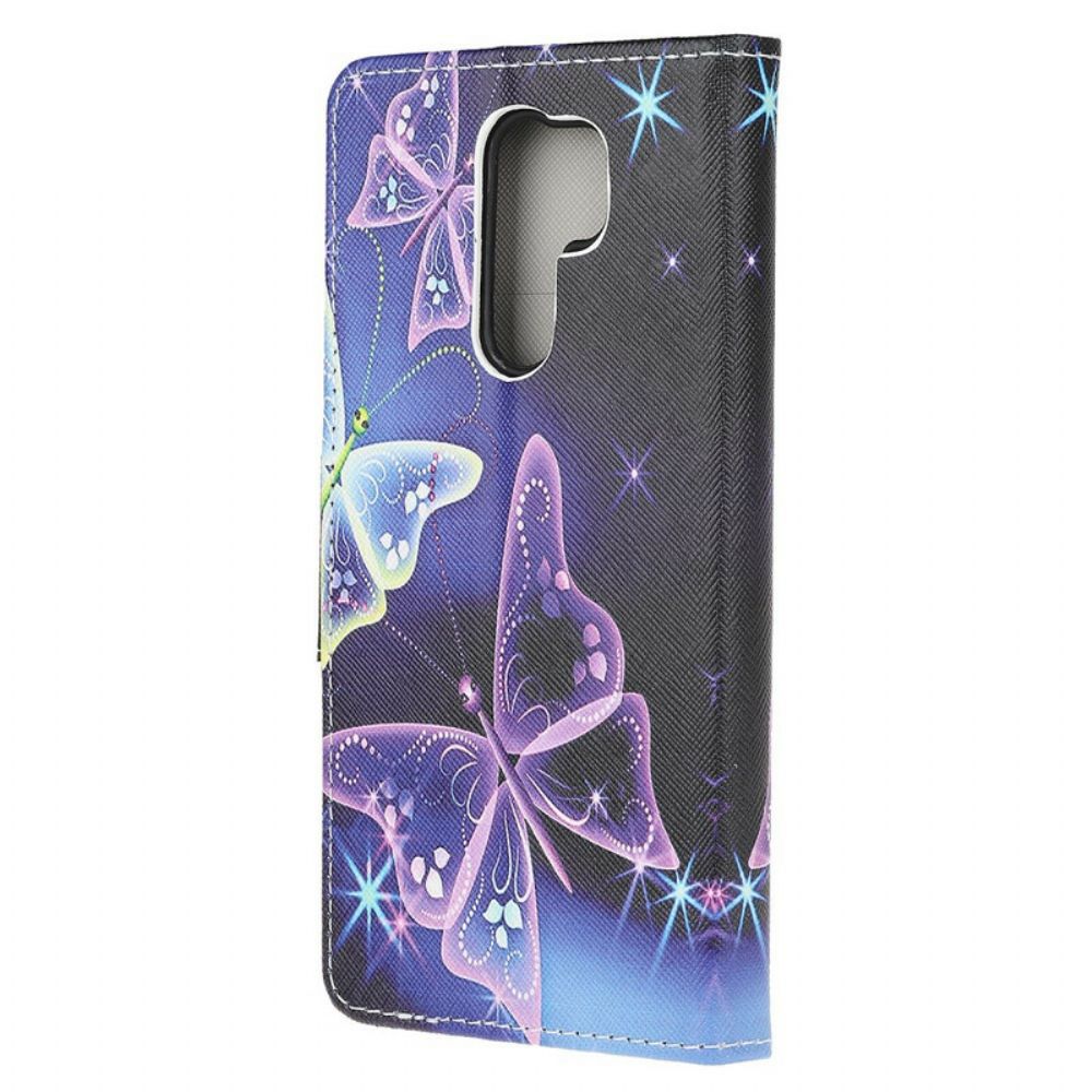 Flip Case Für Xiaomi Redmi 9 Neon-schmetterlinge