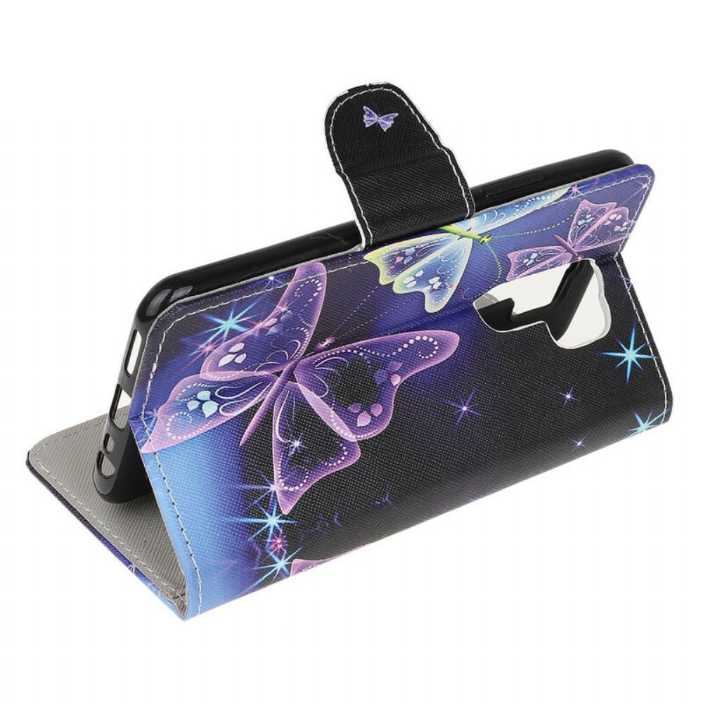 Flip Case Für Xiaomi Redmi 9 Neon-schmetterlinge