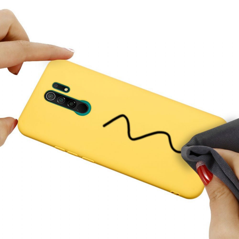 Hülle Für Xiaomi Redmi 9 Flüssigsilikon Mit Lanyard