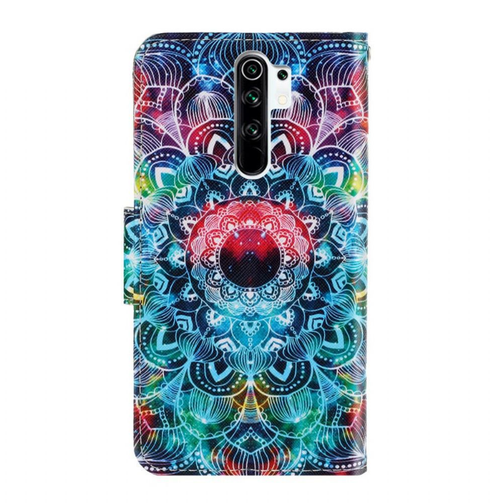 Lederhüllen Für Xiaomi Redmi 9 Mit Kordel Auffälliges Riemchen-mandala