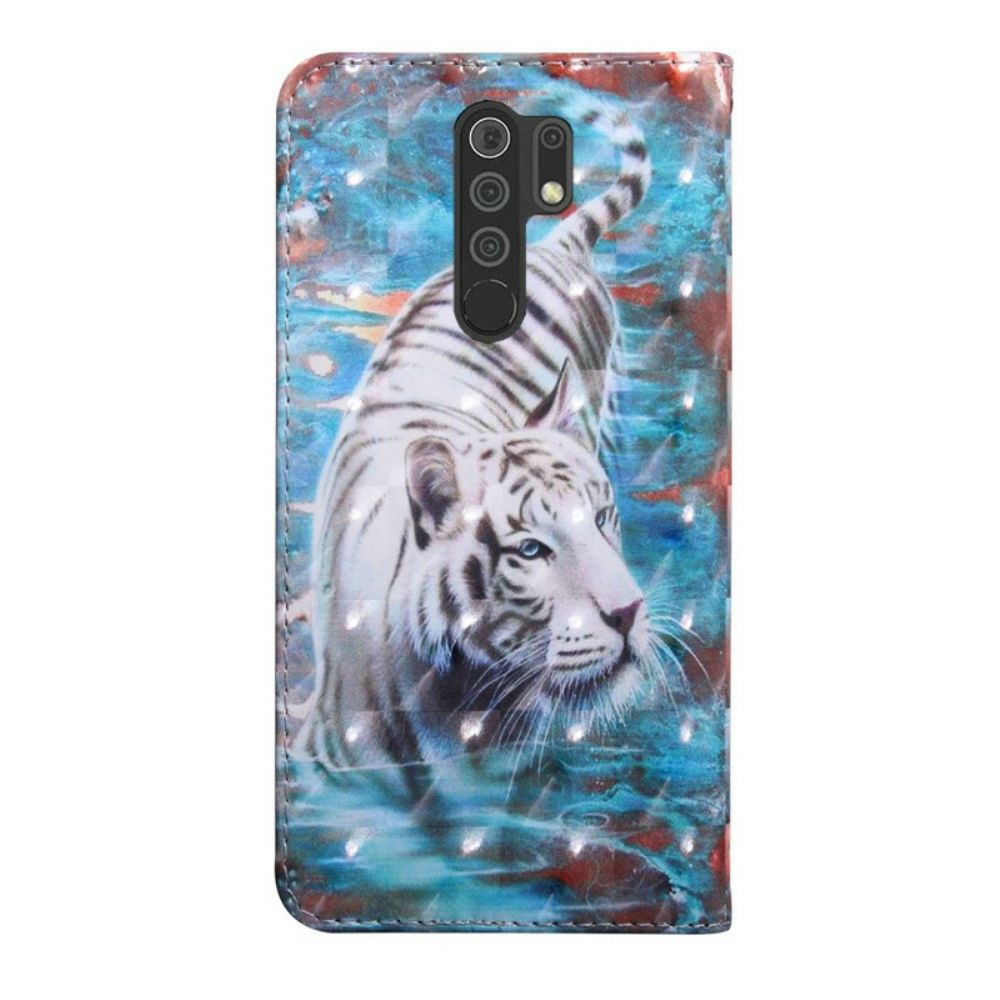 Lederhüllen Für Xiaomi Redmi 9 Tiger Im Wasser