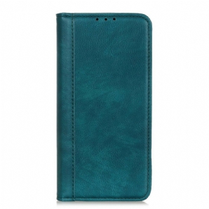 Schutzhülle Für Xiaomi Redmi 9 Flip Case Ausführung In Gespaltenem Litschi-leder