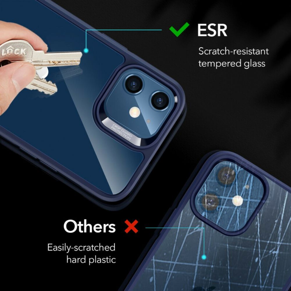 Handyhülle Für iPhone 12 Mini Glasrückseite Und Silikonkanten