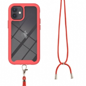Handyhülle Für iPhone 12 Mini Hybrid Mit Tunnelzug Und Farbigem Besatz