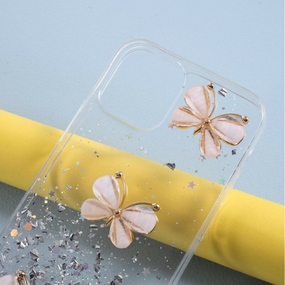 Hülle Für iPhone 12 Mini 3d Schmetterlinge Pailletten