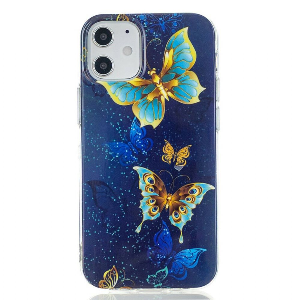 Hülle Für iPhone 12 Mini Fluoreszierende Schmetterlingsserie