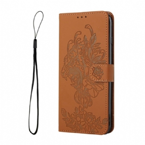 Lederhüllen Für iPhone 12 Mini Mit Kordel Barocker Riemchen-tiger