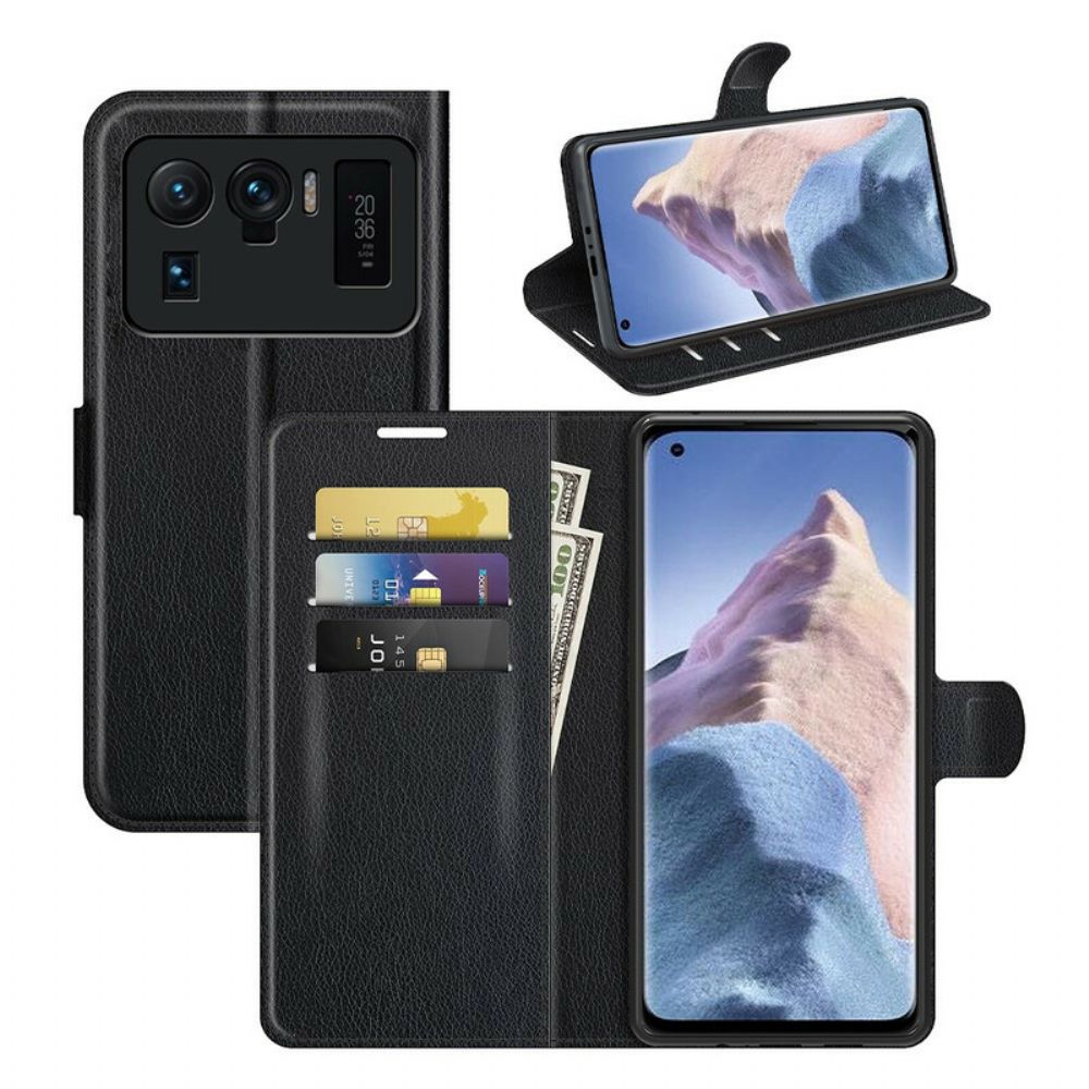 Lederhüllen Für Xiaomi Mi 11 Ultra Klassischer Litschi-leder-effekt
