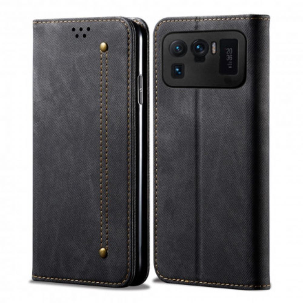 Schutzhülle Für Xiaomi Mi 11 Ultra Flip Case Jeans-textur Aus Lederimitat