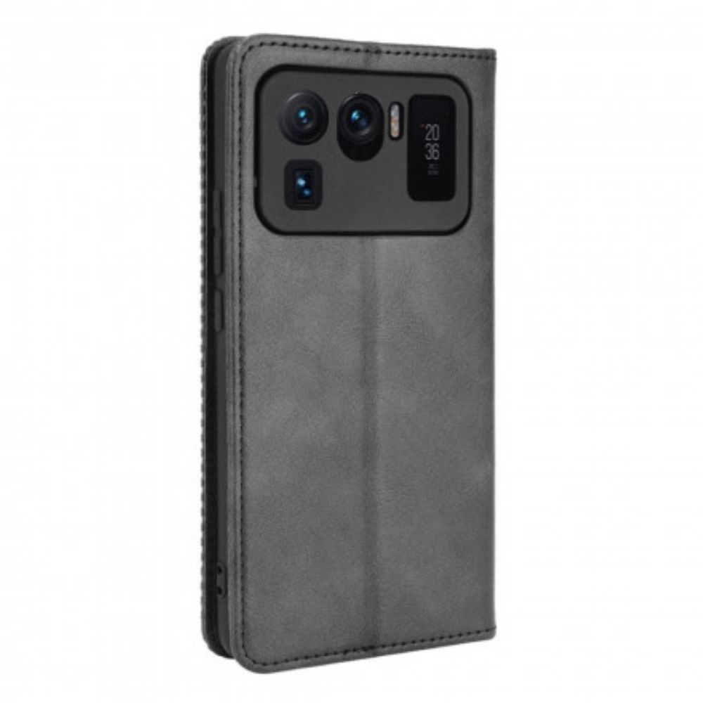 Schutzhülle Für Xiaomi Mi 11 Ultra Flip Case Stilisierter Vintage-ledereffekt