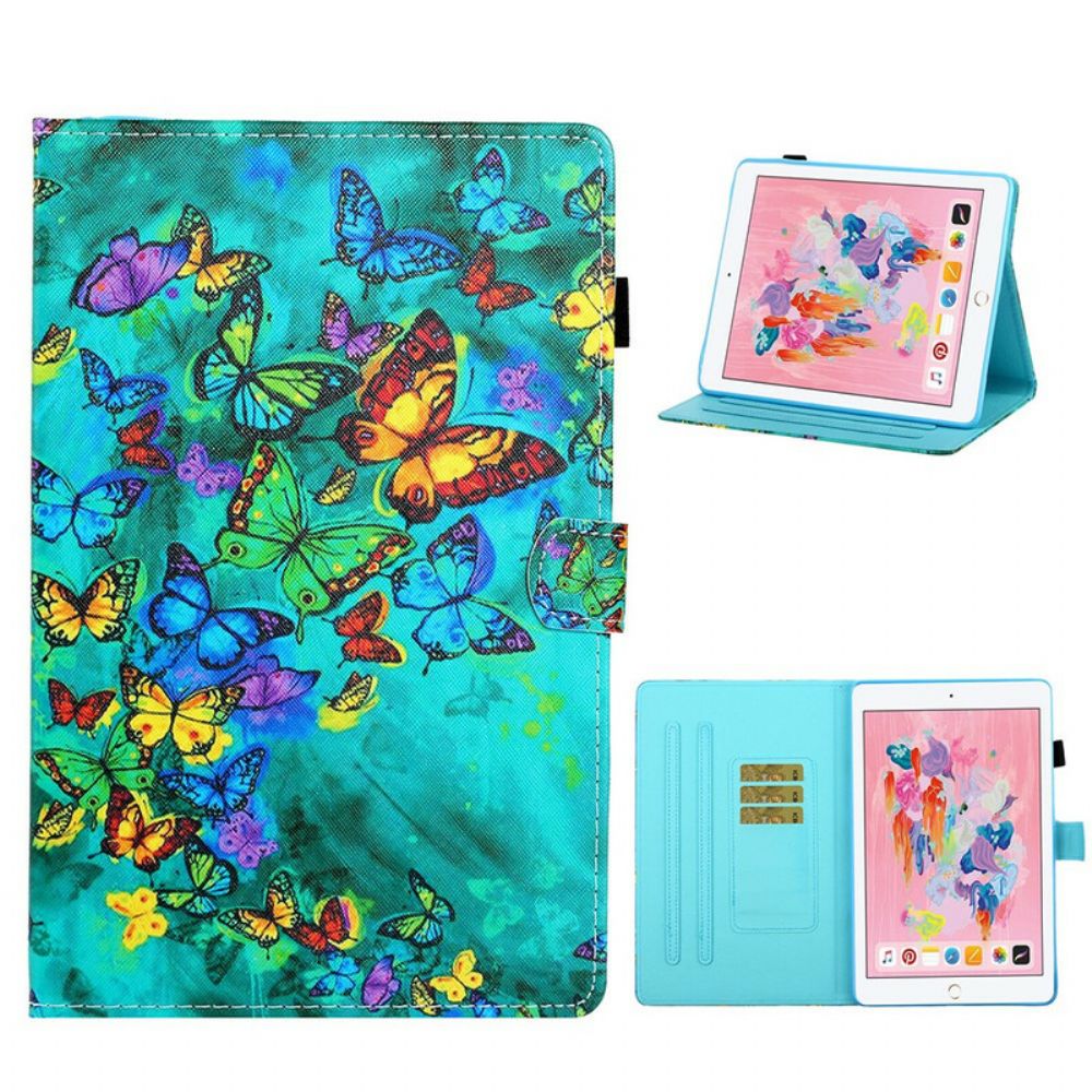 Flip Case Für iPad 10.2" (2024) (2024) / Air 10.5" / Pro 10.5" Fliegende Schmetterlinge