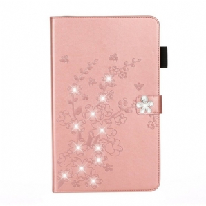 Lederhüllen Für iPad 10.2" (2024) (2024) / Air 10.5" / Pro 10.5" Ledereffekt Mit Floralen Diamanten