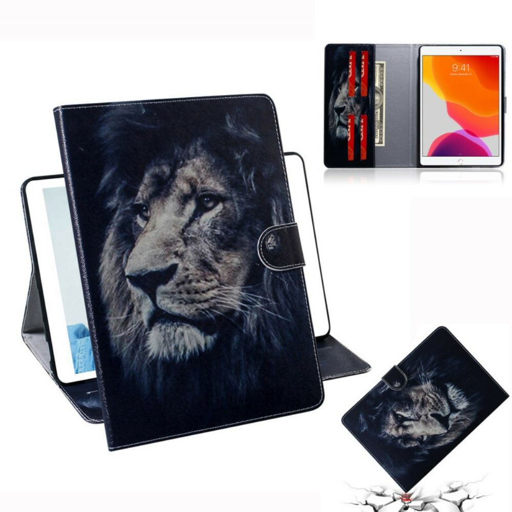 Lederhüllen Für iPad 10.2" (2024) (2024) / Air 10.5" / Pro 10.5" Löwenkopf