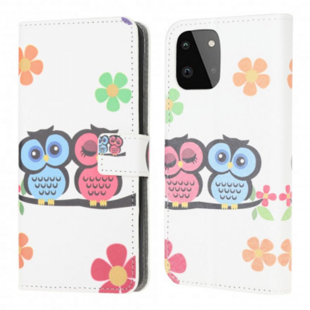 Flip Case Für Samsung Galaxy A22 5G Eulenpaar