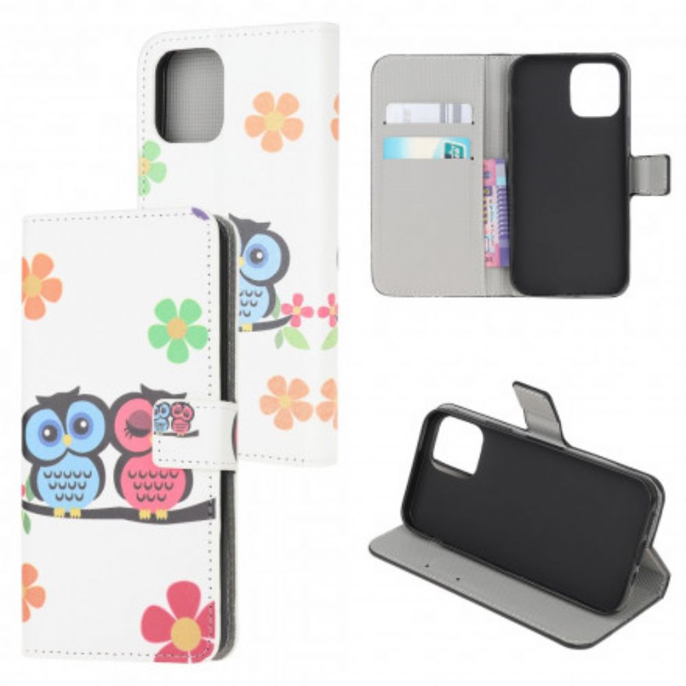Flip Case Für Samsung Galaxy A22 5G Eulenpaar