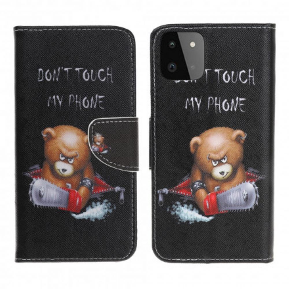 Flip Case Für Samsung Galaxy A22 5G Gefährlicher Bär