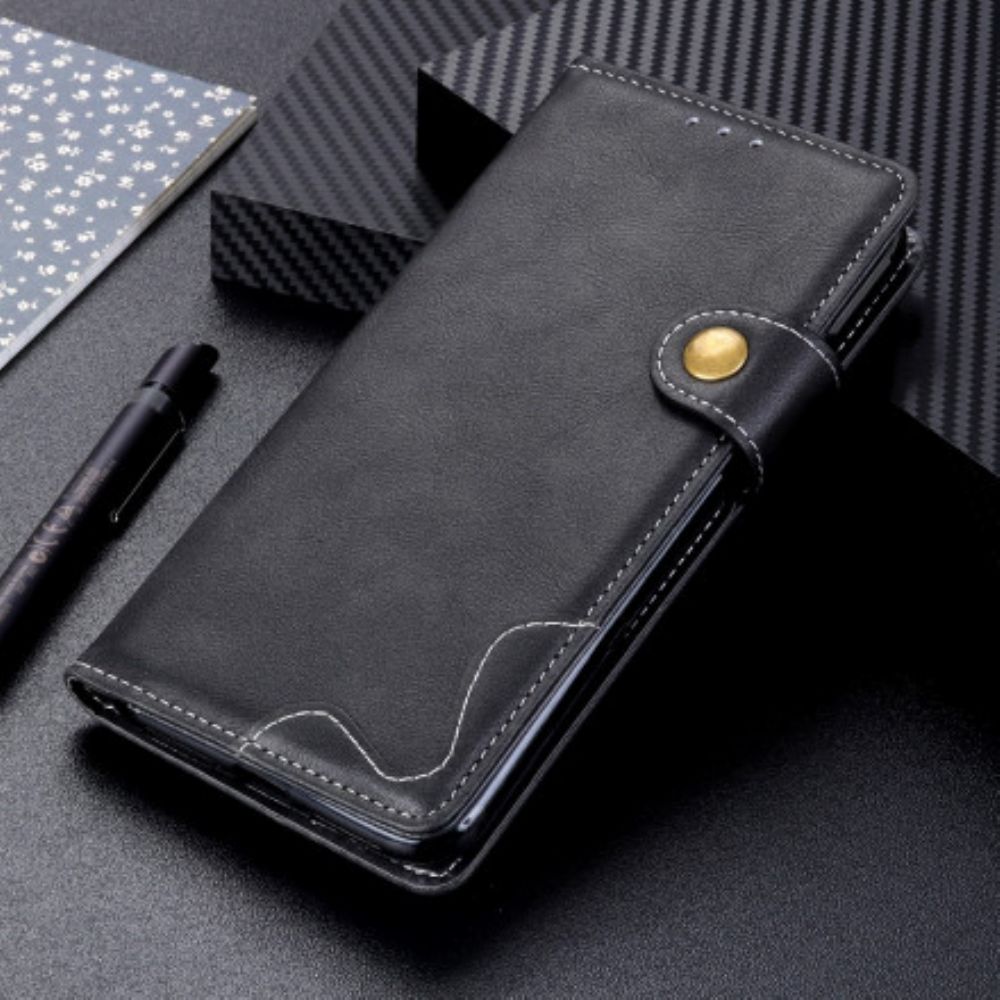 Flip Case Für Samsung Galaxy A22 5G Kunstvolle Knöpfe Und Nähte