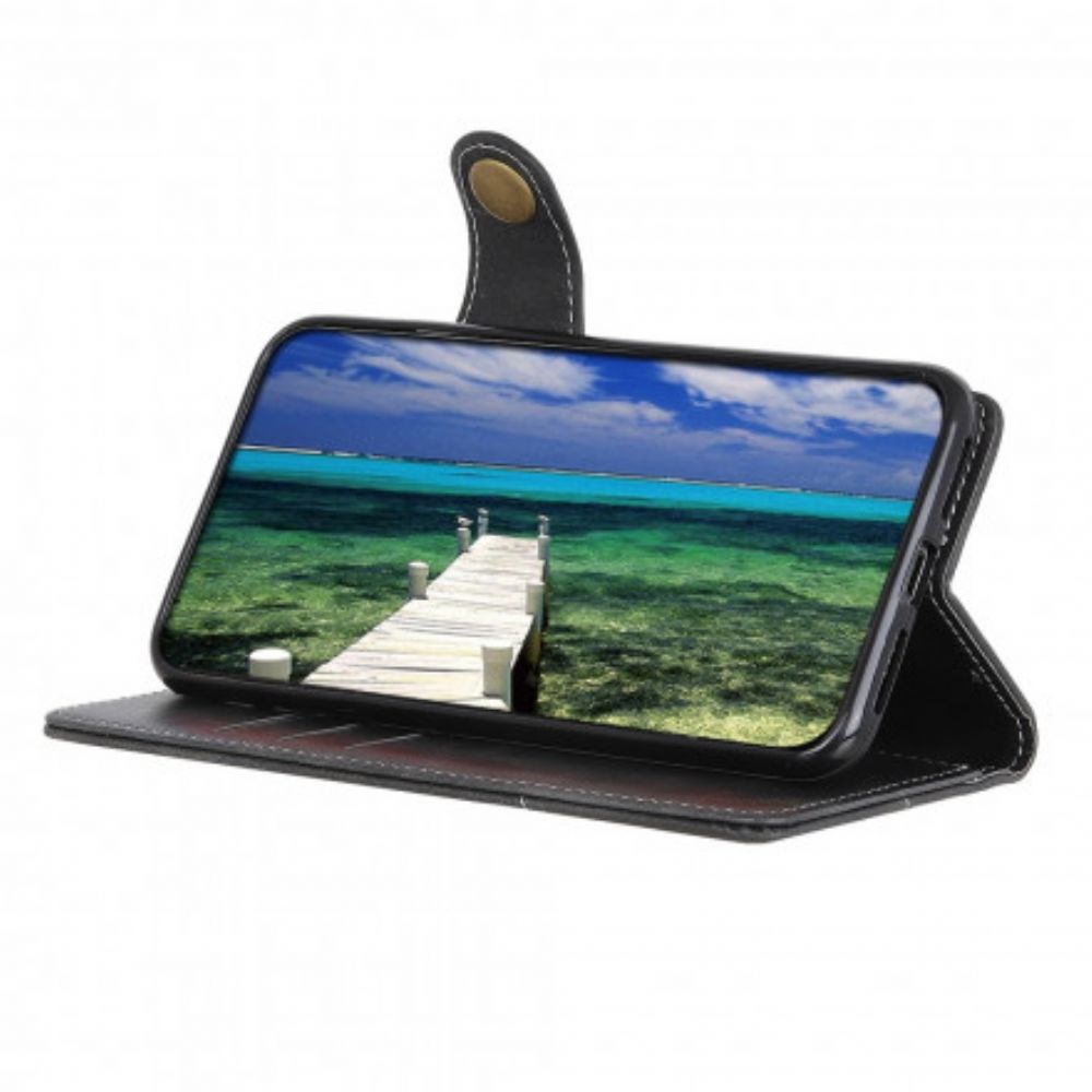 Flip Case Für Samsung Galaxy A22 5G Kunstvolle Knöpfe Und Nähte
