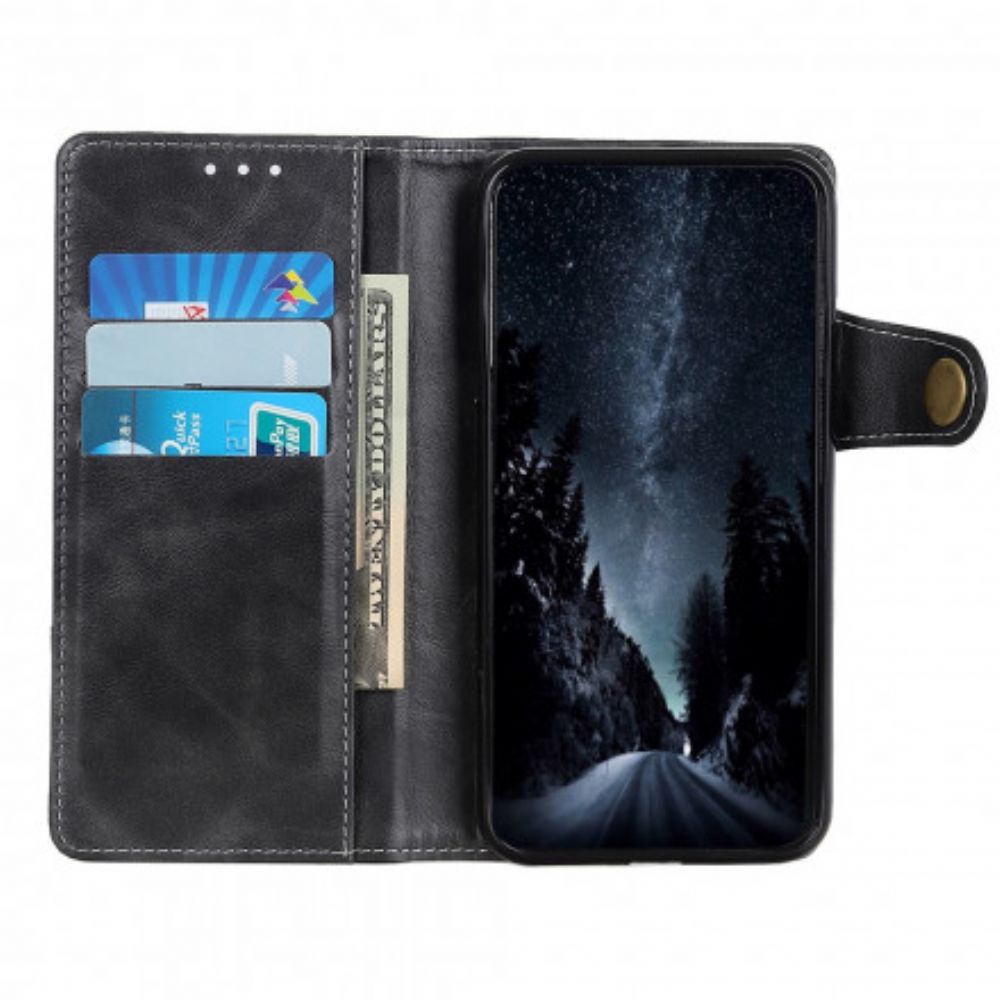 Flip Case Für Samsung Galaxy A22 5G Kunstvolle Knöpfe Und Nähte
