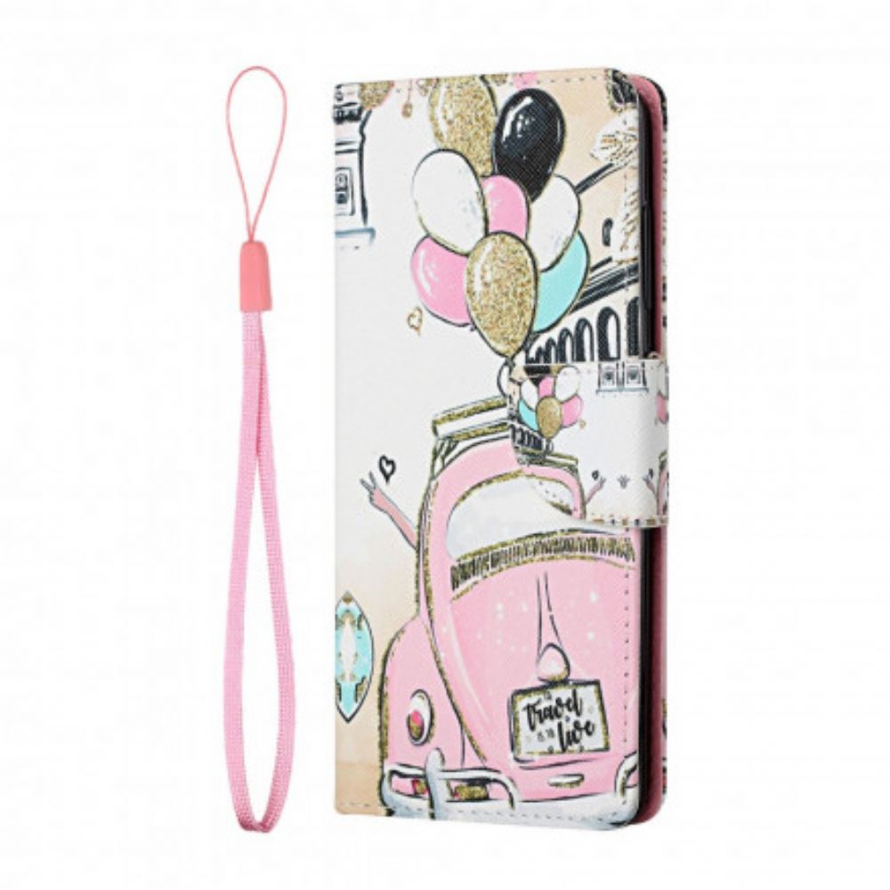 Flip Case Für Samsung Galaxy A22 5G Marienkäfer-luftballons