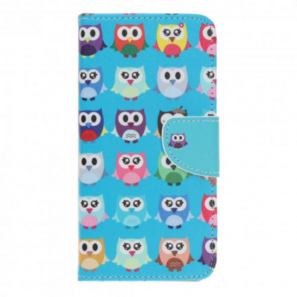 Flip Case Für Samsung Galaxy A22 5G Mehrere Eulen