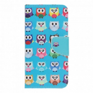 Flip Case Für Samsung Galaxy A22 5G Mehrere Eulen