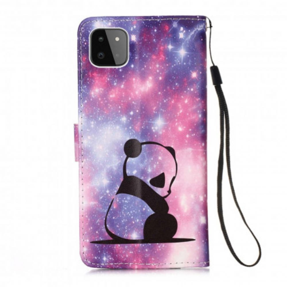 Flip Case Für Samsung Galaxy A22 5G Panda-galaxie