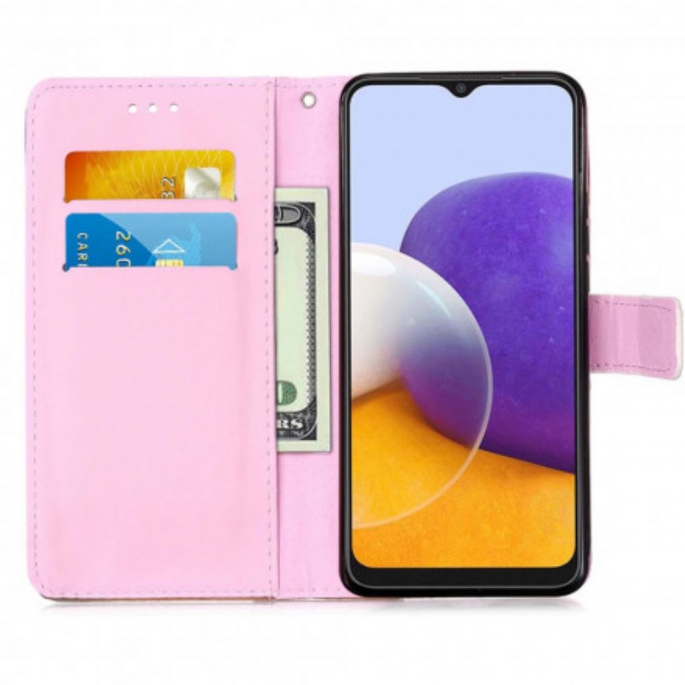 Flip Case Für Samsung Galaxy A22 5G Panda-galaxie