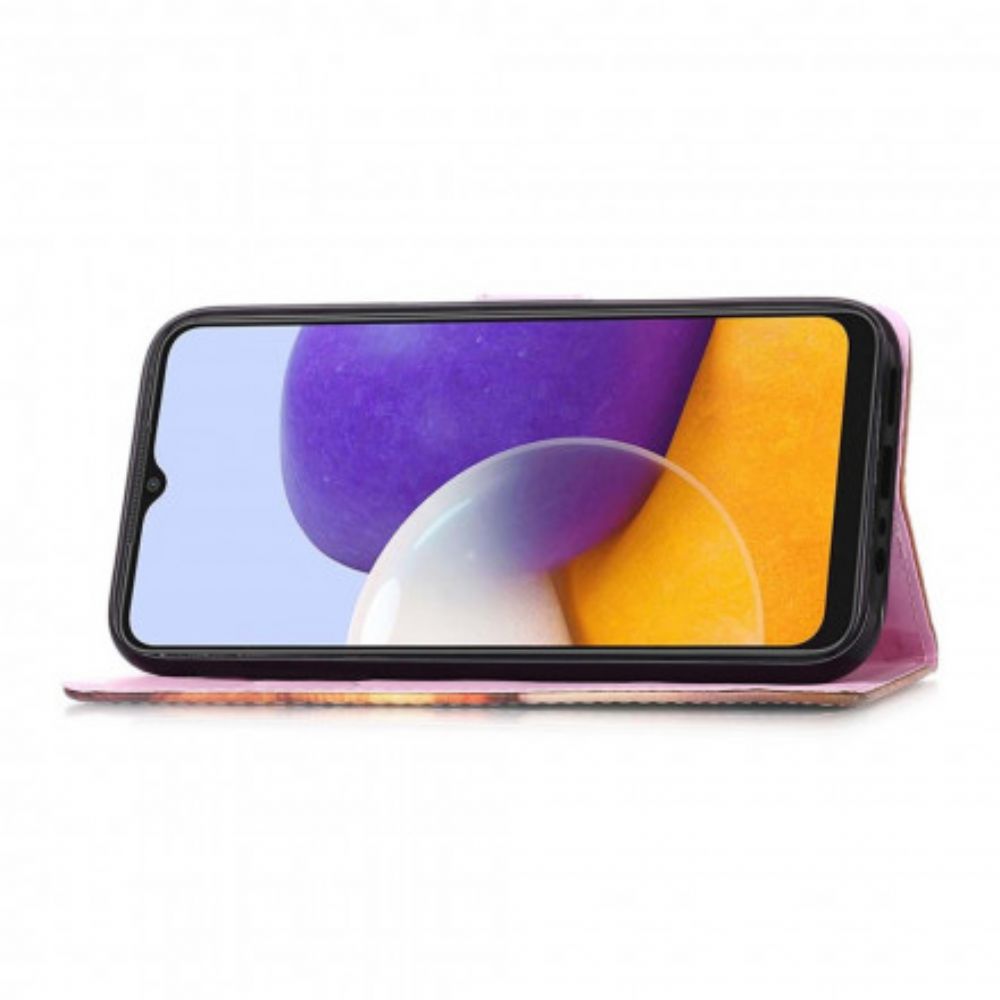 Flip Case Für Samsung Galaxy A22 5G Panda-galaxie