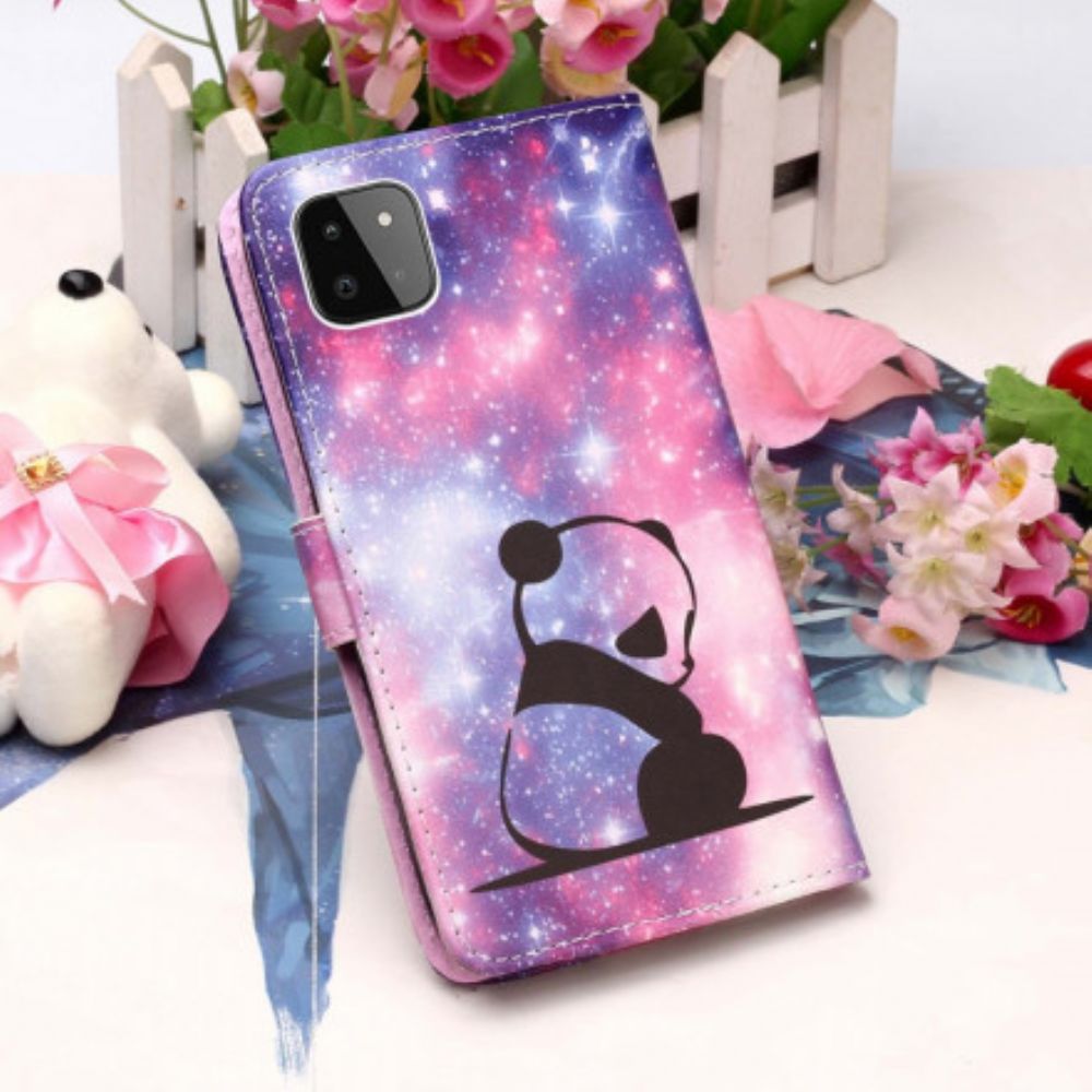 Flip Case Für Samsung Galaxy A22 5G Panda-galaxie