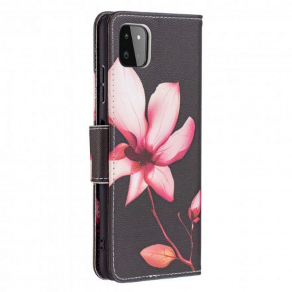 Flip Case Für Samsung Galaxy A22 5G Rosa Blume