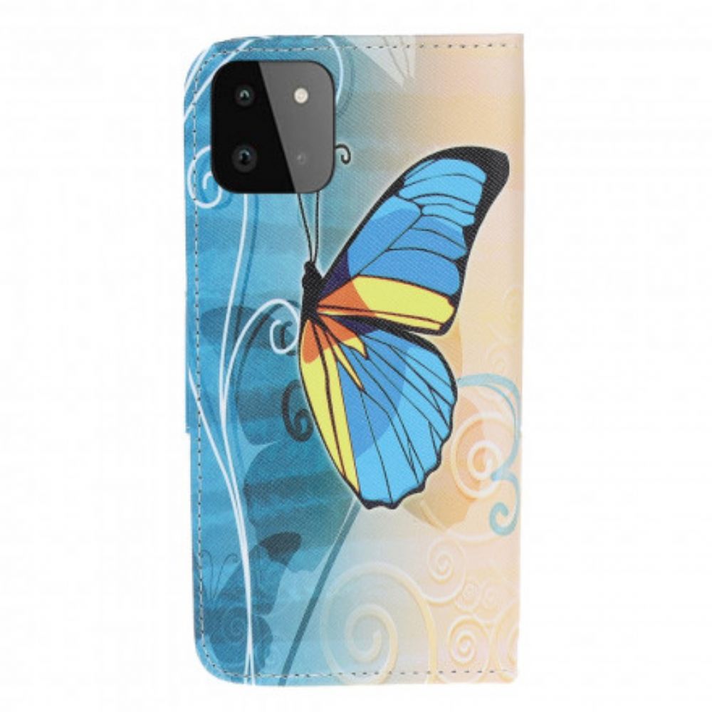 Flip Case Für Samsung Galaxy A22 5G Souveräne Schmetterlinge