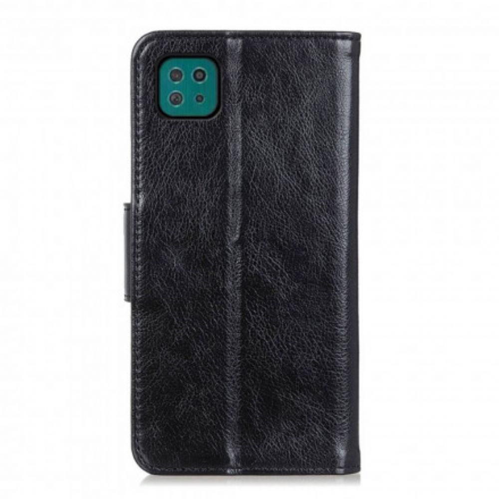 Flip Case Für Samsung Galaxy A22 5G Spaltnappaleder