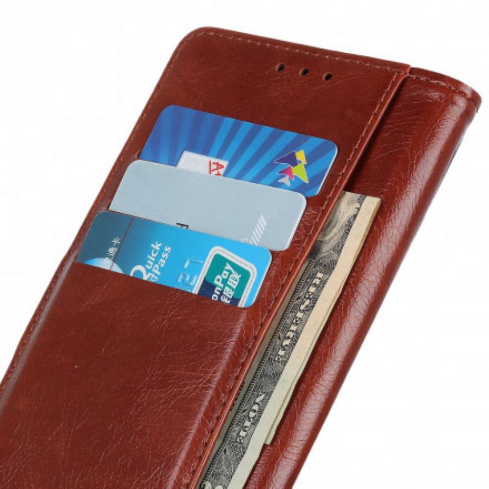 Flip Case Für Samsung Galaxy A22 5G Vintage-nappaleder-effekt