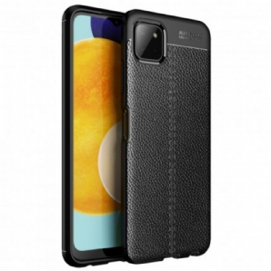 Handyhülle Für Samsung Galaxy A22 5G Doppellinie Litschi-leder-effekt
