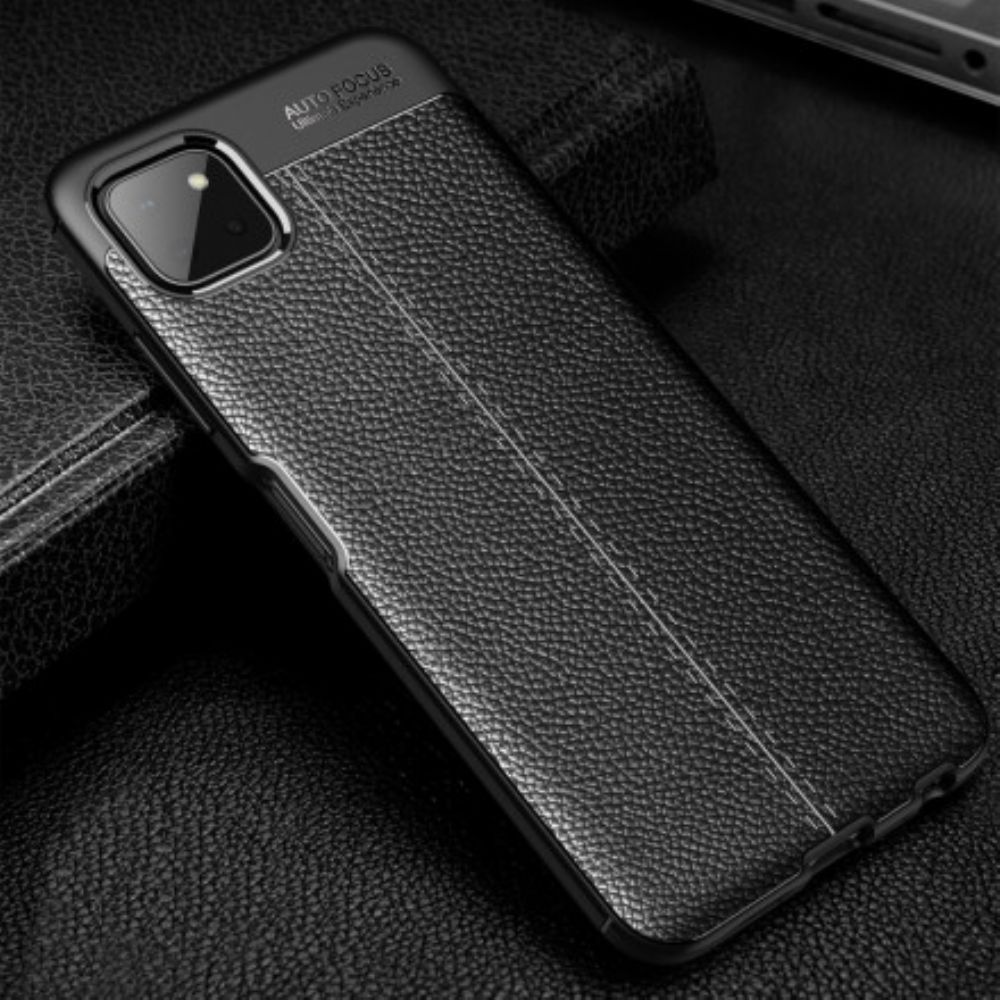 Handyhülle Für Samsung Galaxy A22 5G Doppellinie Litschi-leder-effekt