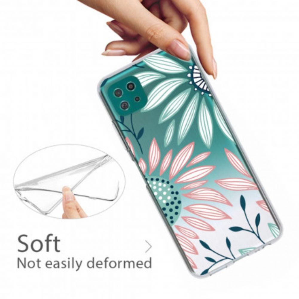Handyhülle Für Samsung Galaxy A22 5G Durchsichtige Blume