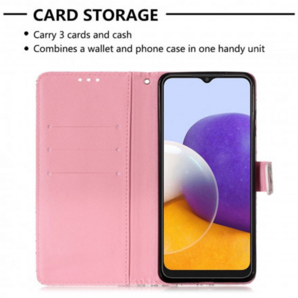 Hülle Flip Case Für Samsung Galaxy A22 5G Wasserfarbenes Halfter