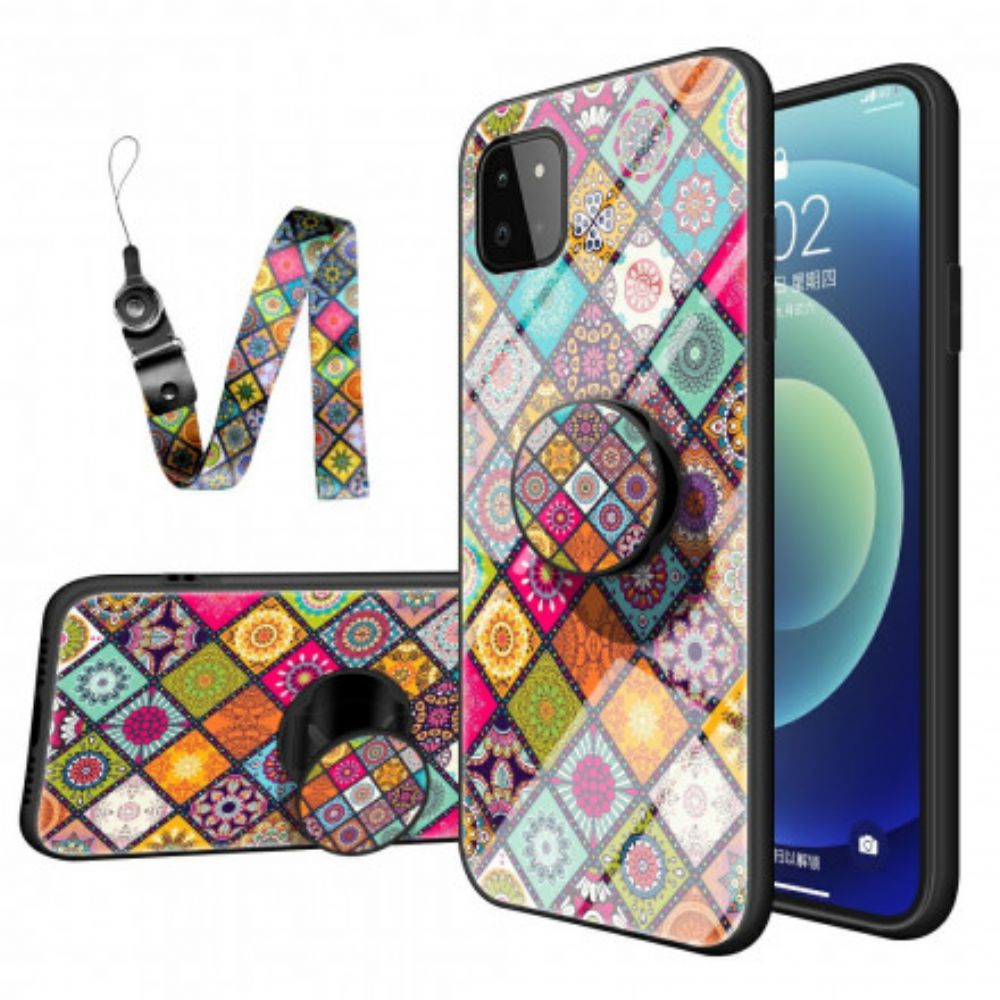 Hülle Für Samsung Galaxy A22 5G Magnetischer Patchwork-halter