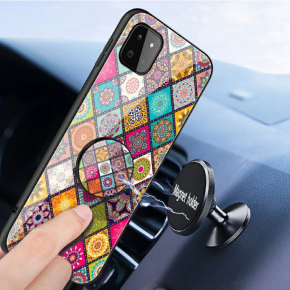 Hülle Für Samsung Galaxy A22 5G Magnetischer Patchwork-halter