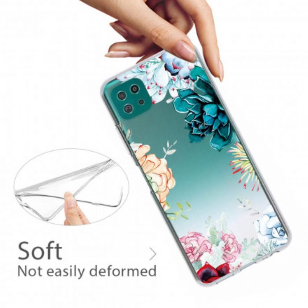 Hülle Für Samsung Galaxy A22 5G Nahtlose Aquarellblumen