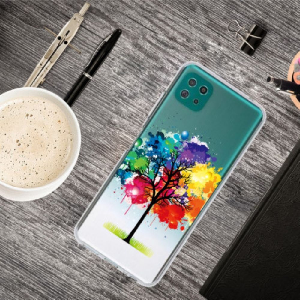 Hülle Für Samsung Galaxy A22 5G Transparenter Aquarellbaum