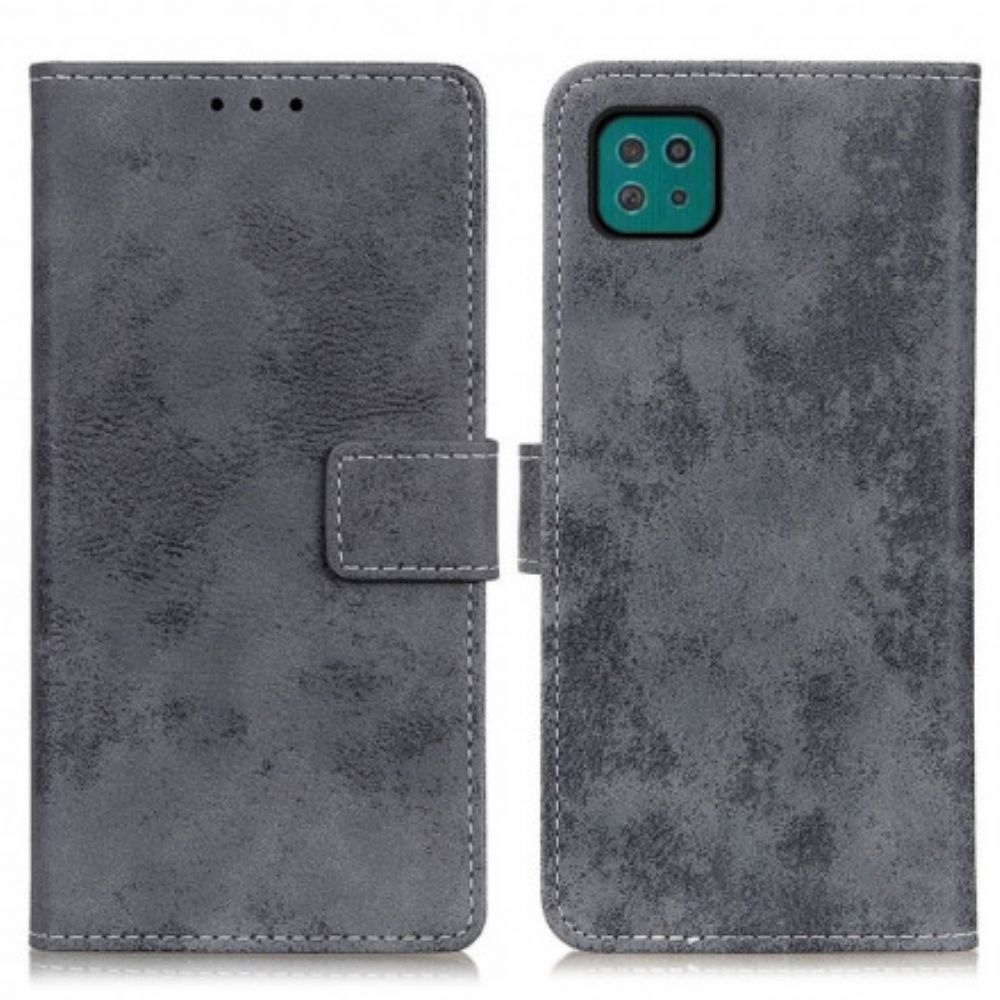 Lederhüllen Für Samsung Galaxy A22 5G Vintage-leder-effekt