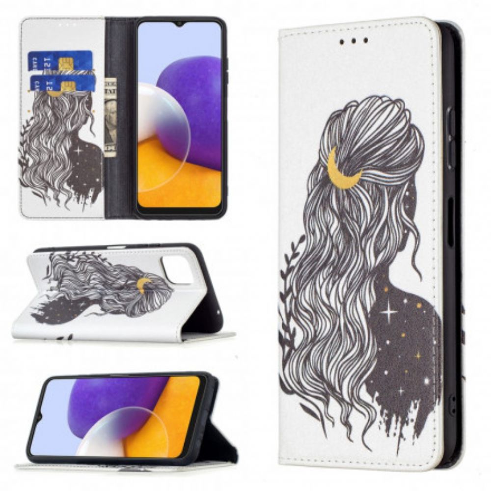 Schutzhülle Für Samsung Galaxy A22 5G Flip Case Hübsches Haar