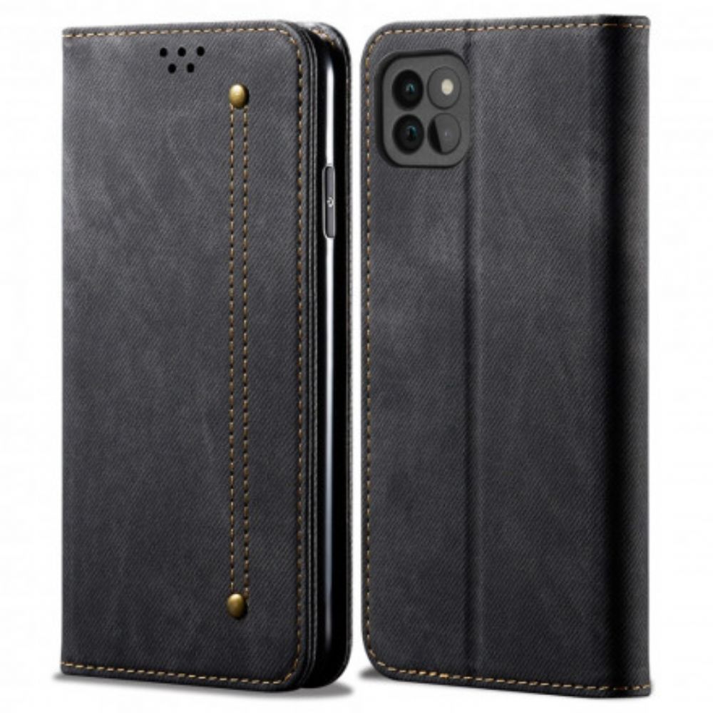 Schutzhülle Für Samsung Galaxy A22 5G Flip Case Jeansstoff