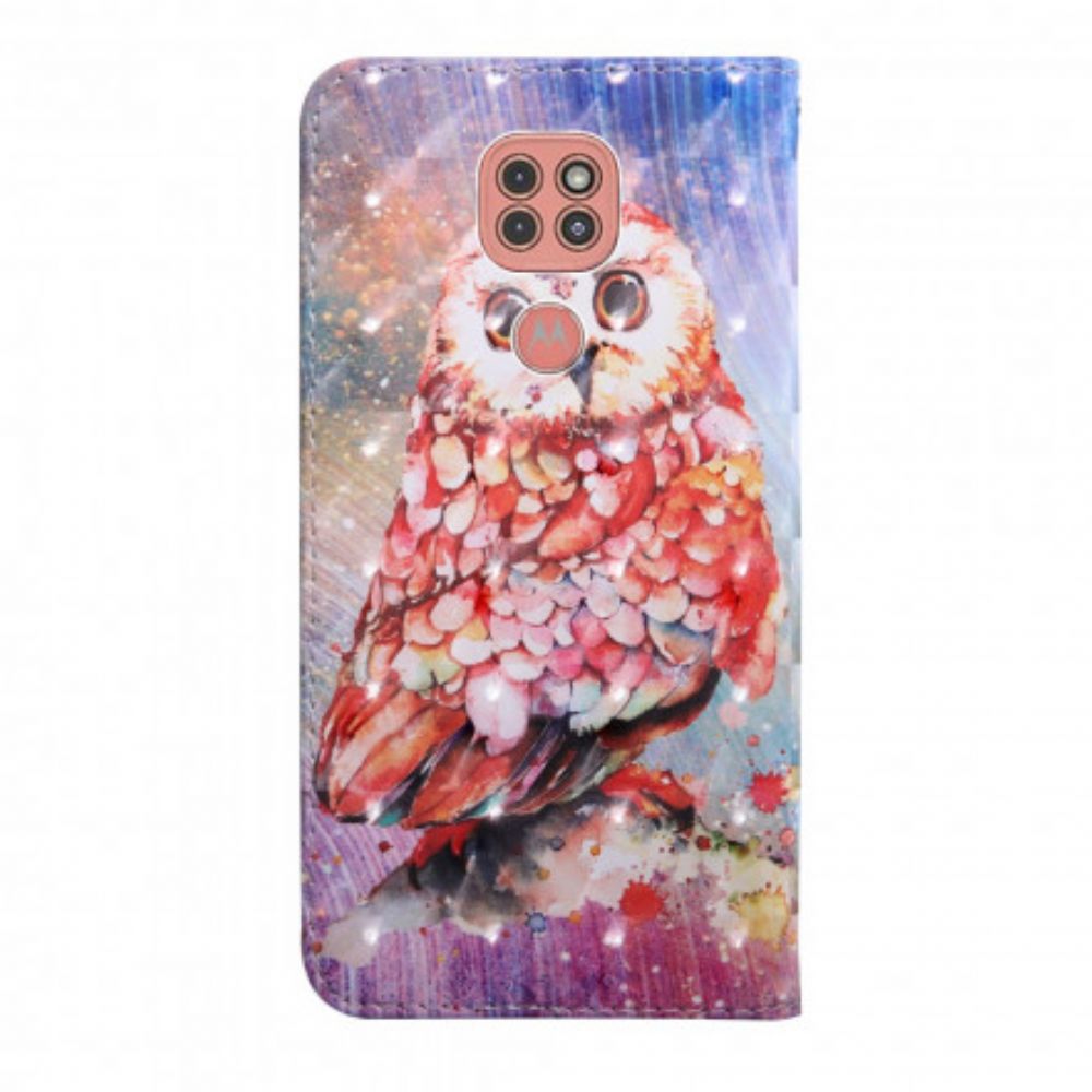 Flip Case Für Moto G9 Play Lichtfleck Germain Die Eule
