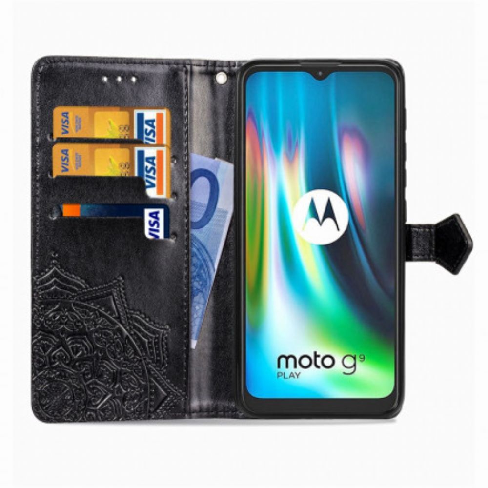 Flip Case Für Moto G9 Play Mandala Aus Dem Mittelalter